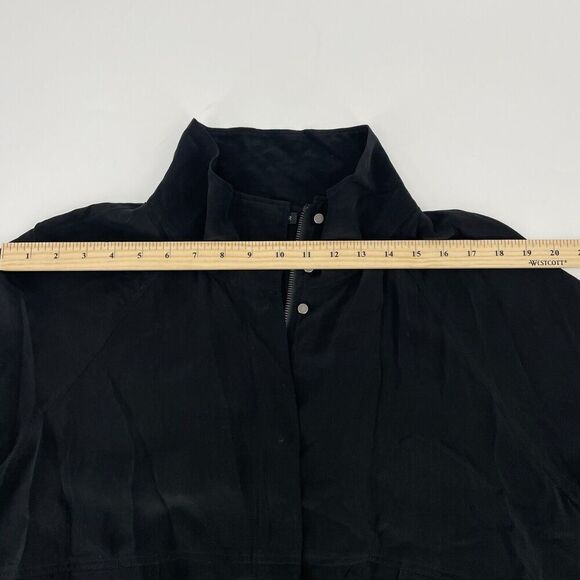 Eileen Fisher Jacket Women's Small Black 100% Silk Pockets Full Zip Long Sleeve - Picture 9 of 13